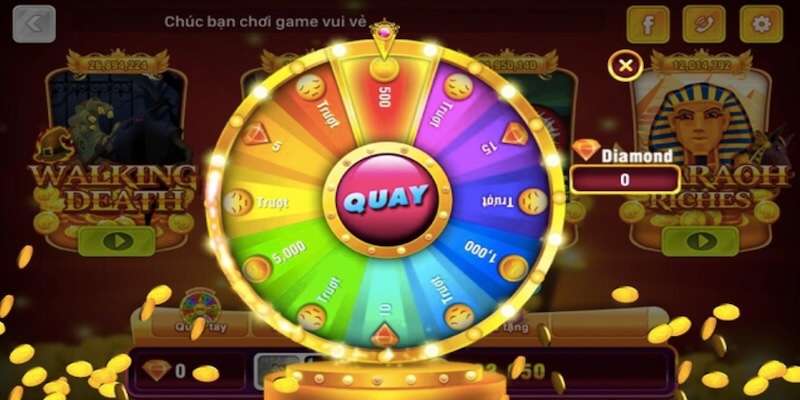 Nhấn vào nút Quay để bắt đầu cuộc chơi nổ hũ đổi thưởng lớn